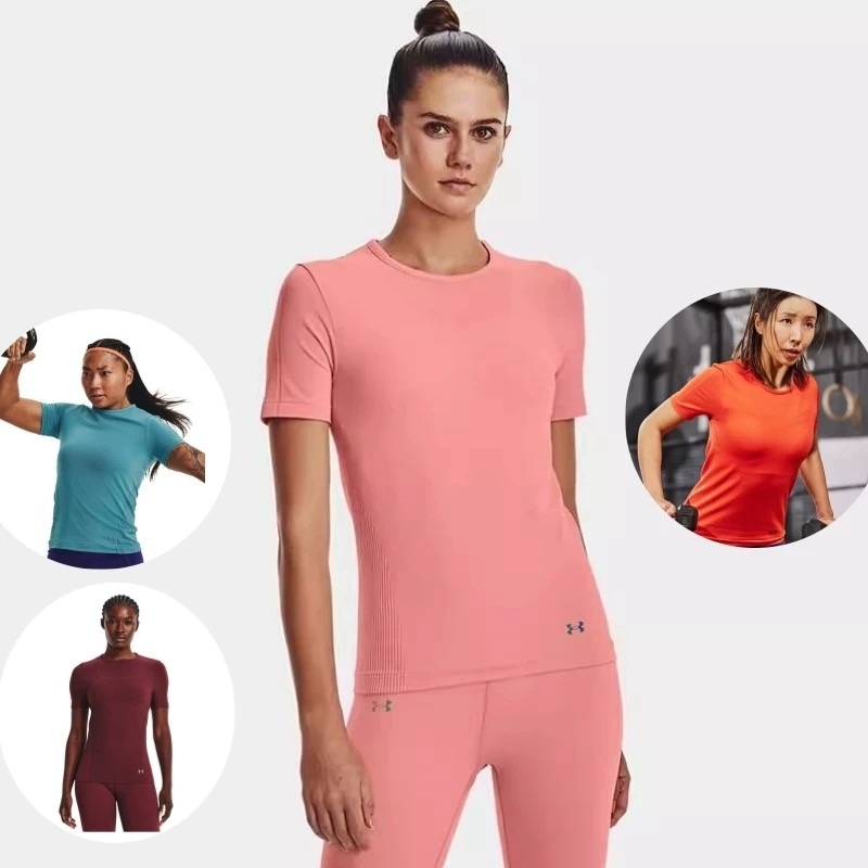 UA安德玛 女子RUSH Seamless健身训练舒适速干运动短袖T恤1373929