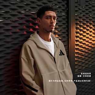阿迪达斯 男女款 训练运动针织连帽保暖防风夹克外套 JF2445 Z.N.E