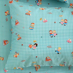 青松格女孩卡通可爱双层纱100全棉纯棉枕头套装一对枕套单个40x60