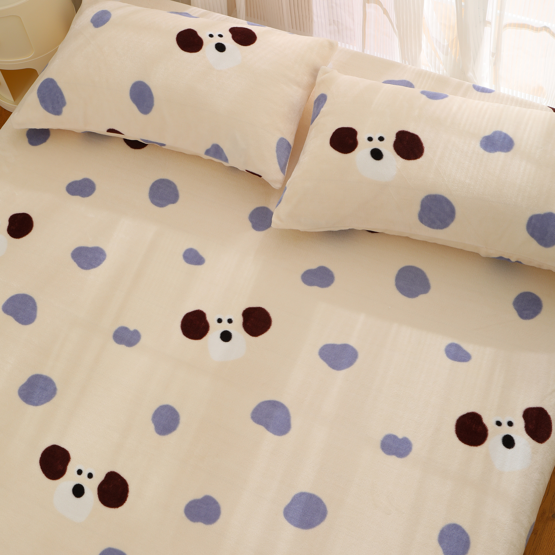 温暖柔软加厚牛奶绒床单床笠