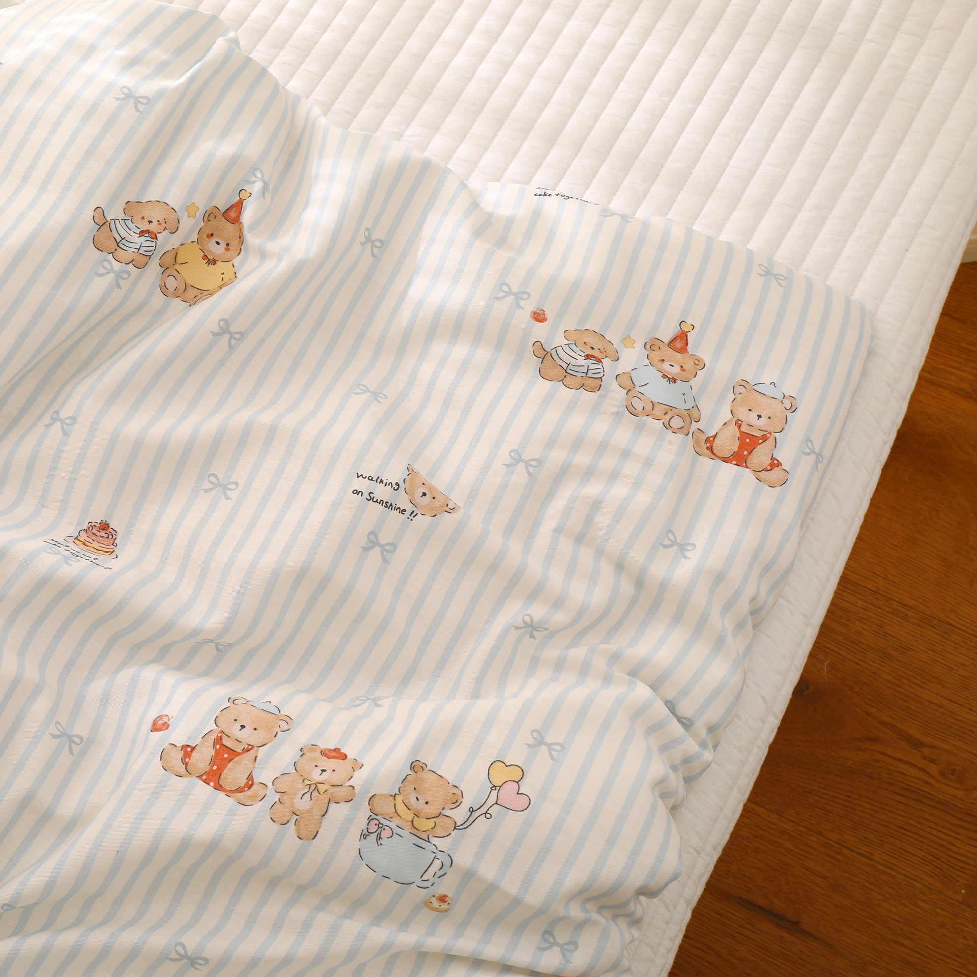 泰迪亲亲卡通定制幼儿园三件套宝宝儿童婴儿纯棉被套单件被罩全棉,床上用品,被套,淘宝优惠券,粉丝福利购,淘宝优惠卷