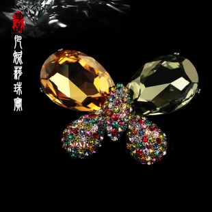 I09 凡妮莎韩国进口精致百搭奥地利水晶蝴蝶满钻大衣胸针胸花别针