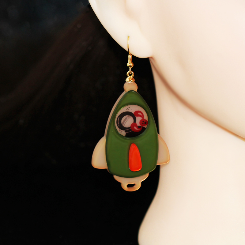 韩国进口个性飞船宇宙流苏耳环