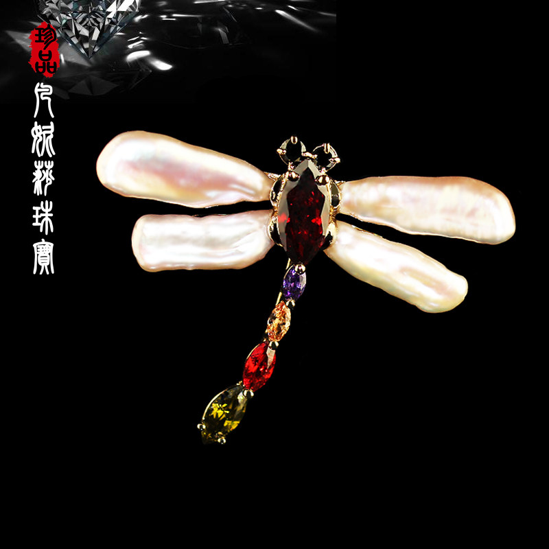 韩国进口天然巴洛克珍珠大衣胸针