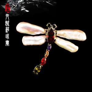 韩国进口天然巴洛克珍珠大衣胸针