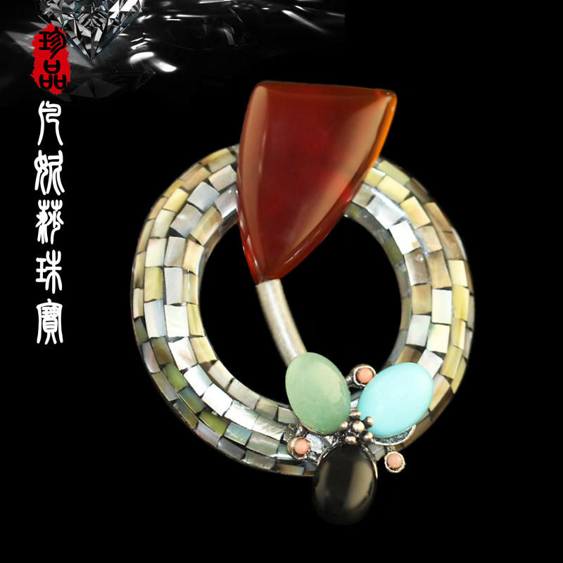 韩国进口设计师手作风原石别针