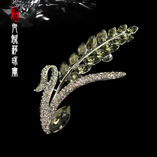 I16 凡妮莎韩国进口高档百搭轻奢麦穗锆石水晶胸针胸花别针配饰