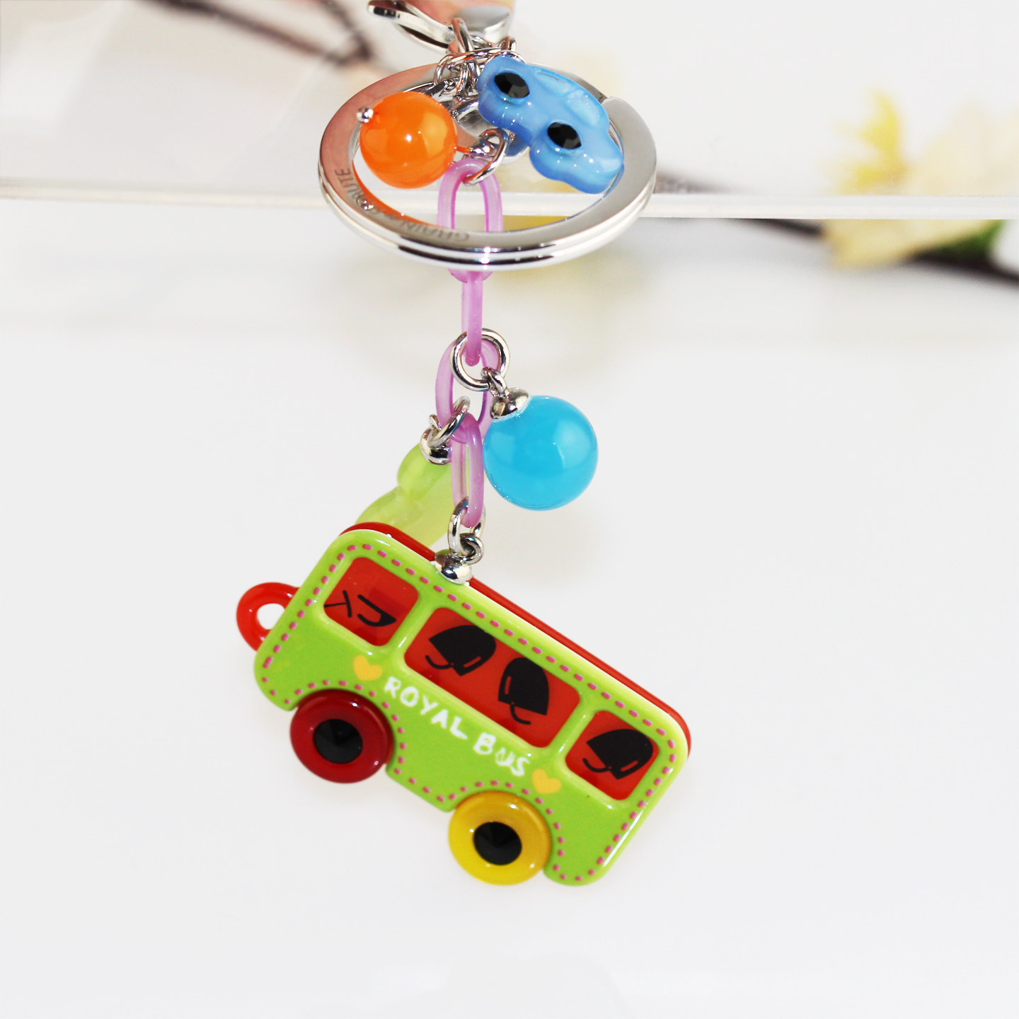 韩国进口可爱公共小汽车钥匙圈