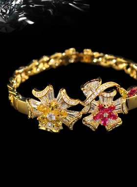 韩国进口高档锆石花朵晚礼服手链