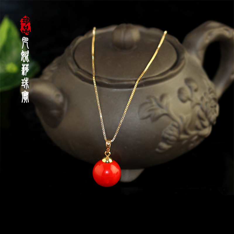 唯美高级感新中式注金红珠项链