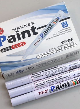 东洋TOYO油漆笔SA101白色补漆笔马克笔Paint中字油性笔金色记号笔