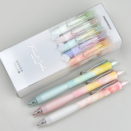 晨光masmarcu按动中性笔AGPH8532四莳物果0.5笔芯ST笔头软胶护套