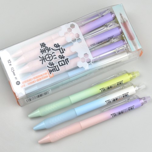 晨光热可擦AKPJ8605按动中性笔0.5笔芯ST笔尖晶蓝蜂窝型柔软护套