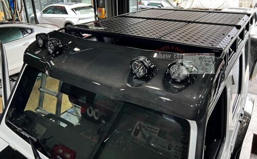 W464 G350 G500 G550 G63 升级 改装 4射灯 行李架 碳纤顶灯 爬梯