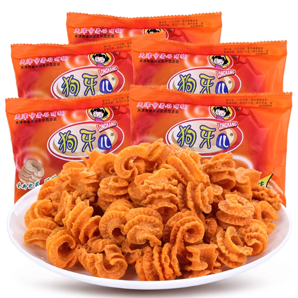 狗牙儿比萨卷披萨卷烧烤味锅巴8090后童年怀旧膨化零食小卖铺小吃