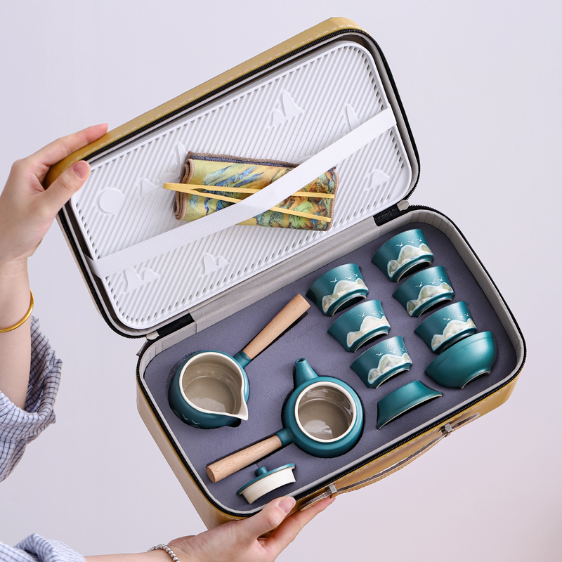 旅行茶具套装一壶六杯便携式