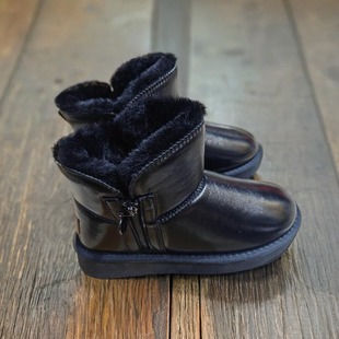 套筒雪地靴防寒耐磨棉鞋 加厚女靴拉链雪地棉鞋 亮面时尚 2025年冬款