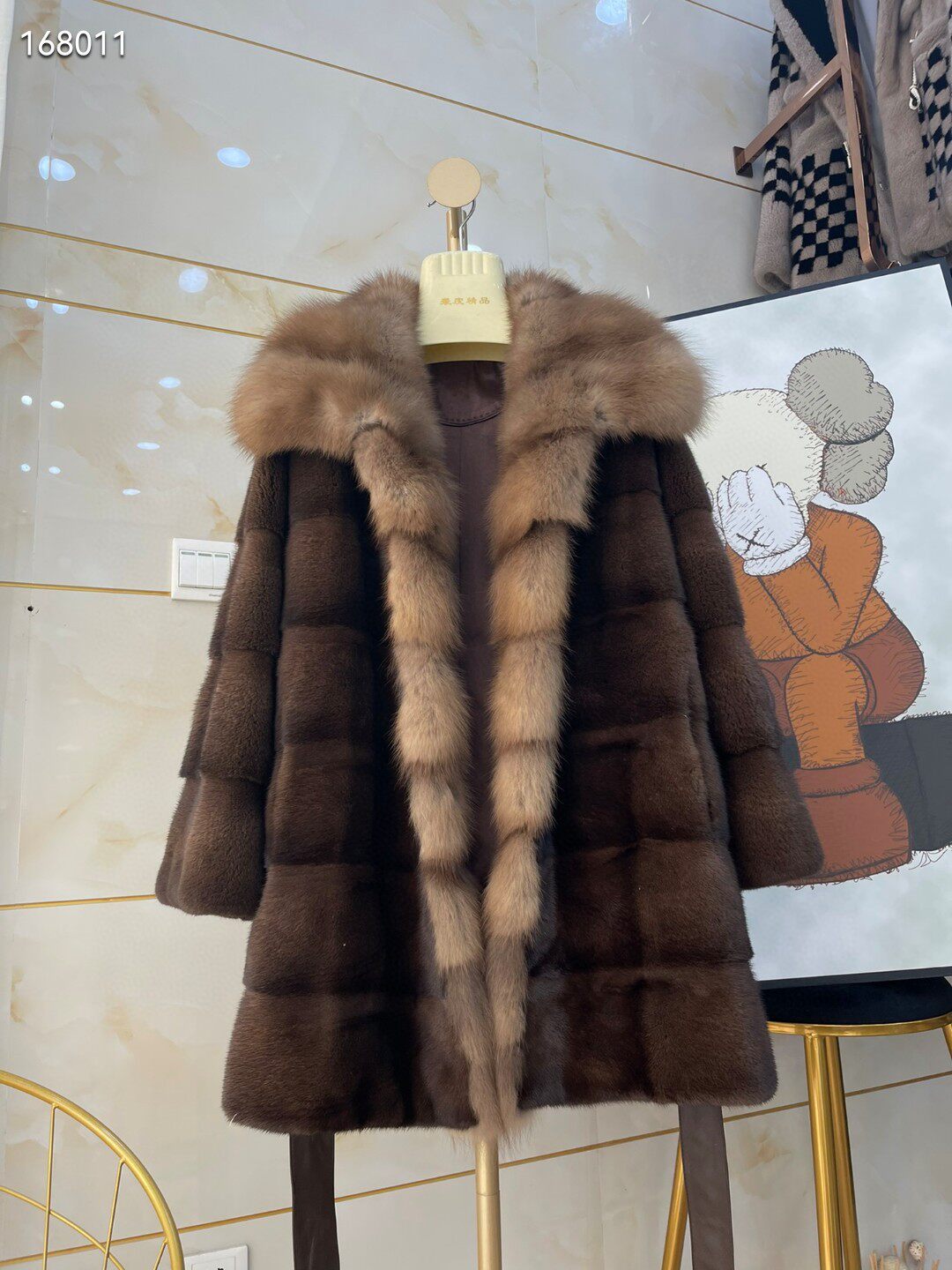 貂皮大衣新款貂皮草腰带进口外套紫貂领水貂天鹅女整俄罗斯