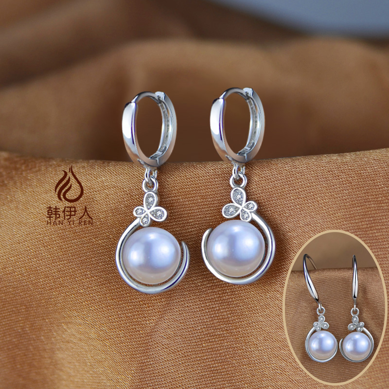 s925天然淡水新潮款防珍珠耳环