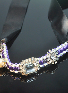 日韩版时尚个性布艺几何颈链女百搭小众设计高级感项链轻奢锁骨链