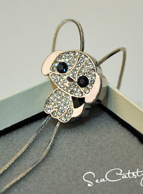 SeaCat合金女小狗长款项链