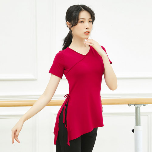 共妍女现代舞短袖侧开叉舞蹈服