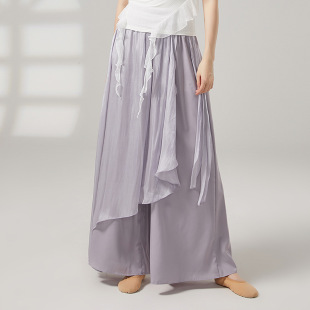 共妍不规则飘带国风古典舞蹈生艺考演出练功服飘逸宽松阔腿长裤 女