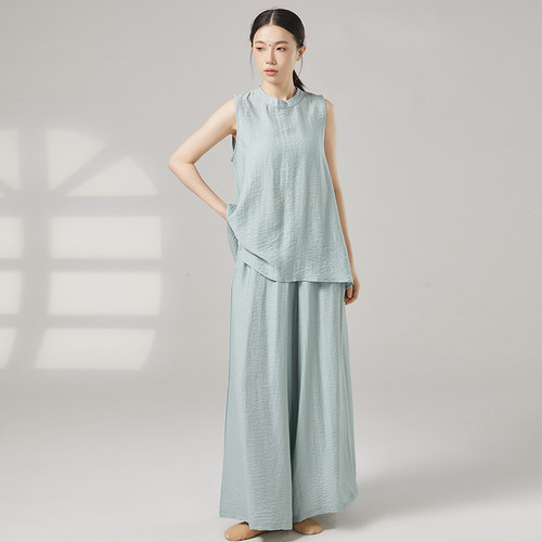 共妍宽松圆领无袖练功服阔腿裤