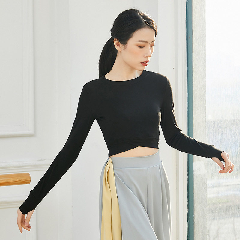 共妍显瘦下摆交叉舞蹈练功服