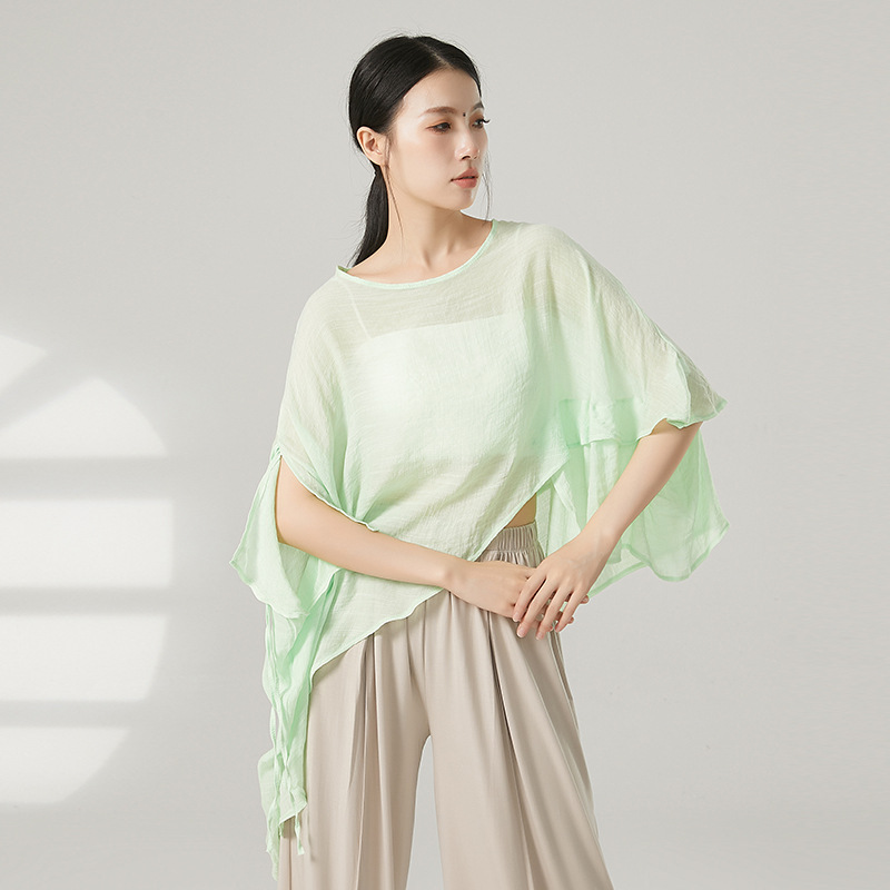 共妍宽松一字领古典舞斜角练功服