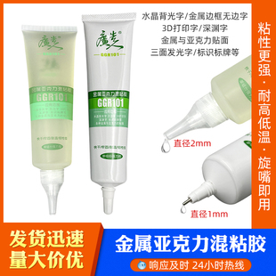 廣告人牌101小嘴金屬膠強(qiáng)力膠管裝 2.0口徑亞克力混粘膠 更方便1.0