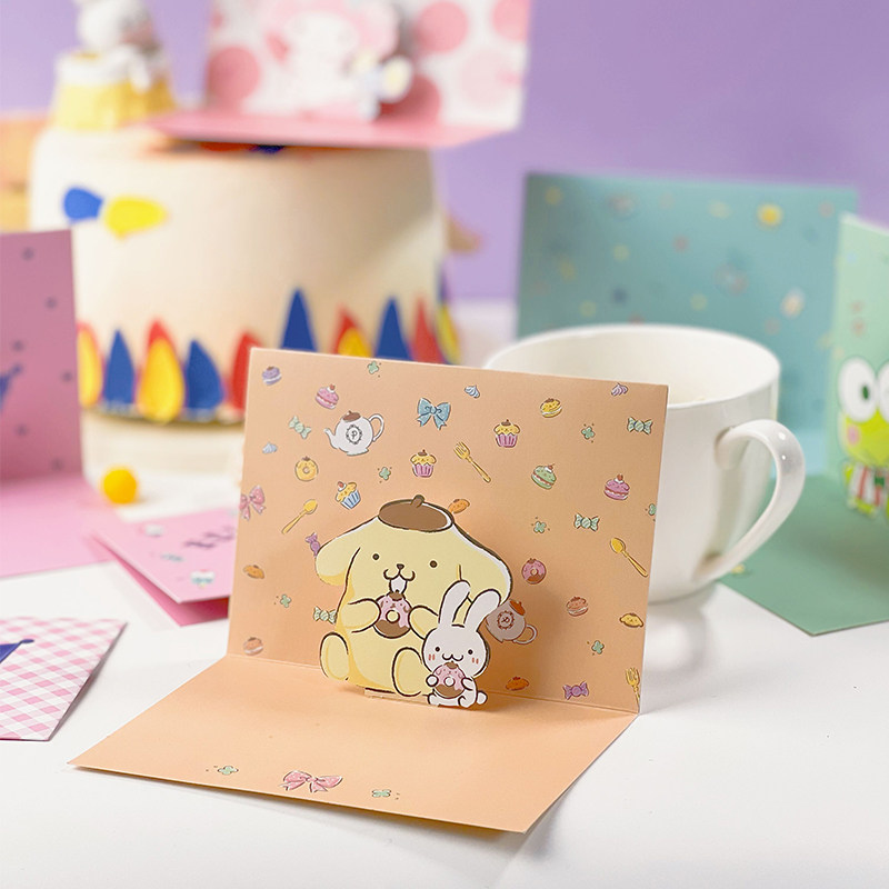三丽鸥hellokitty正规授权3d立体贺卡生日贺儿童卡祝福感恩小卡片