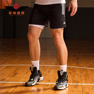 阿迪达斯正品 篮球宽松短裤 SHORT男士 IU2432 STRIPES Adidas