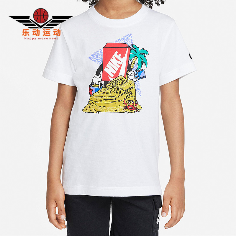 Nike/耐克正品春季新款小童透气休闲圆领宽松短袖DM3577-100