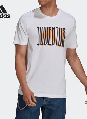 Adidas/阿迪达斯正品 JUVE STR TEE 男子足球运动短袖T恤 GR2921