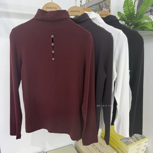 两面穿纯色T恤打底衫 庄泰7310女士中高圆领上衣时尚 保暖内搭薄款