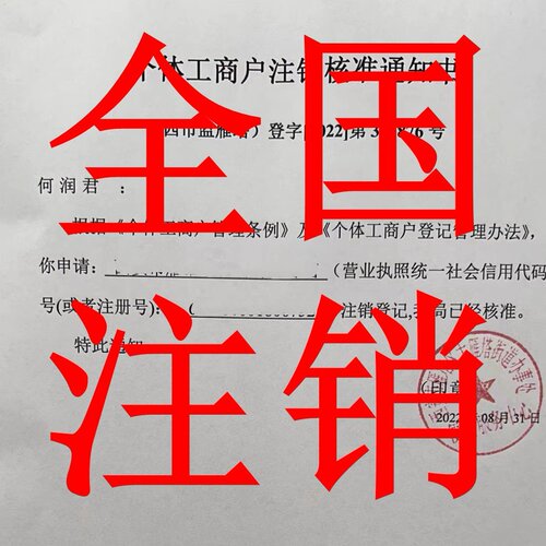 电商山东福建广州陕西海南义乌辽宁济南江西佛山成都营业执照注销