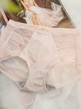 绯格贝缇F14609P中腰蕾丝内裤透气包臀舒适小裤女14608 14609配套