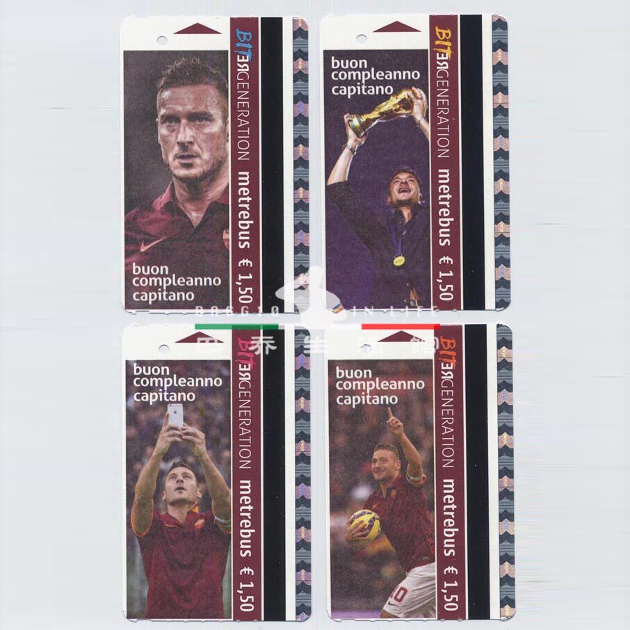 罗马地铁卡 totti 39岁生日特别版 纪念地铁卡 as roma totti