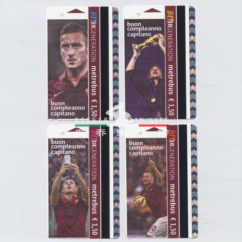 罗马地铁卡 totti 39岁生日特别版 纪念地铁卡 as roma totti
