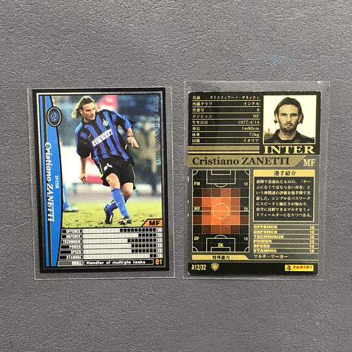 扎内蒂国际米兰panini帕尼尼2002球星卡2003意甲WCCF官方足球迷