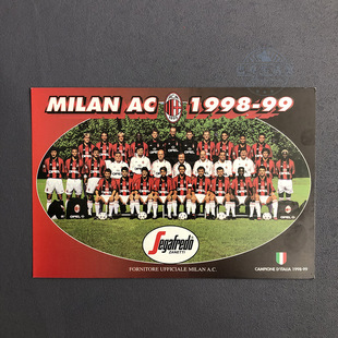 ac米兰1998全家福1999官方明信片意甲足球星白卡马尔蒂尼博班维阿