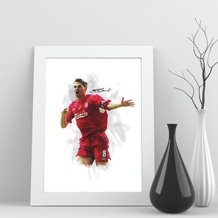 39相框利物浦杰拉德照片迷实木足球装饰桌摆件挂框家居酒吧签名