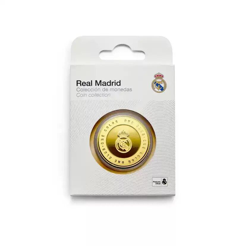 队徽金色纪念币皇家马德里real madrid足球迷用生日礼物官方正品