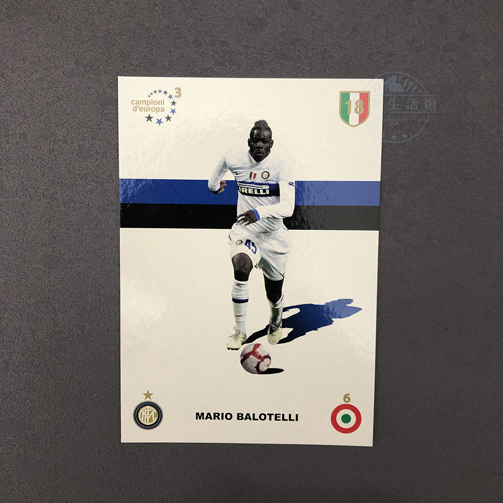 巴洛特利 明信片2009/2010国际米兰球星卡白官方广告促销签名载体