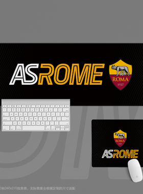 14超大鼠标垫办公键盘桌书宿舍足球迷用品学生日罗马as roma黑色