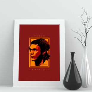 07相框马尔蒂尼ac米兰头像家居实木照片球迷足球装饰墙桌摆件挂画