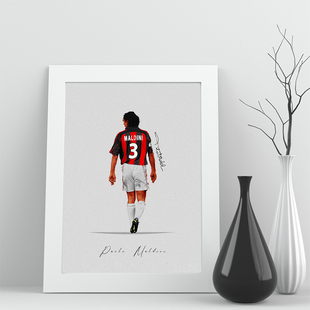 05相框马尔蒂尼ac米兰maldini实木照片球迷足球装饰墙桌摆件挂画