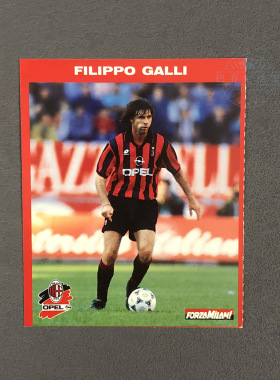 加利galli 1995意甲ac米兰forza milan官方明信片球星卡opel广告