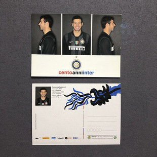 01托尔多明信片2007国际米兰2008球星卡白官方百年广告签名促销